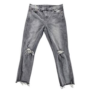 Gap Distressed vintage slim mid rise Gray Denim Jeans size 32/ 14R